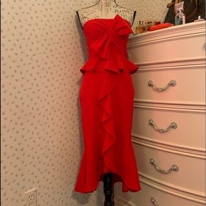 Gianni Bini Lana Bright Red Mermaid Dress NWT